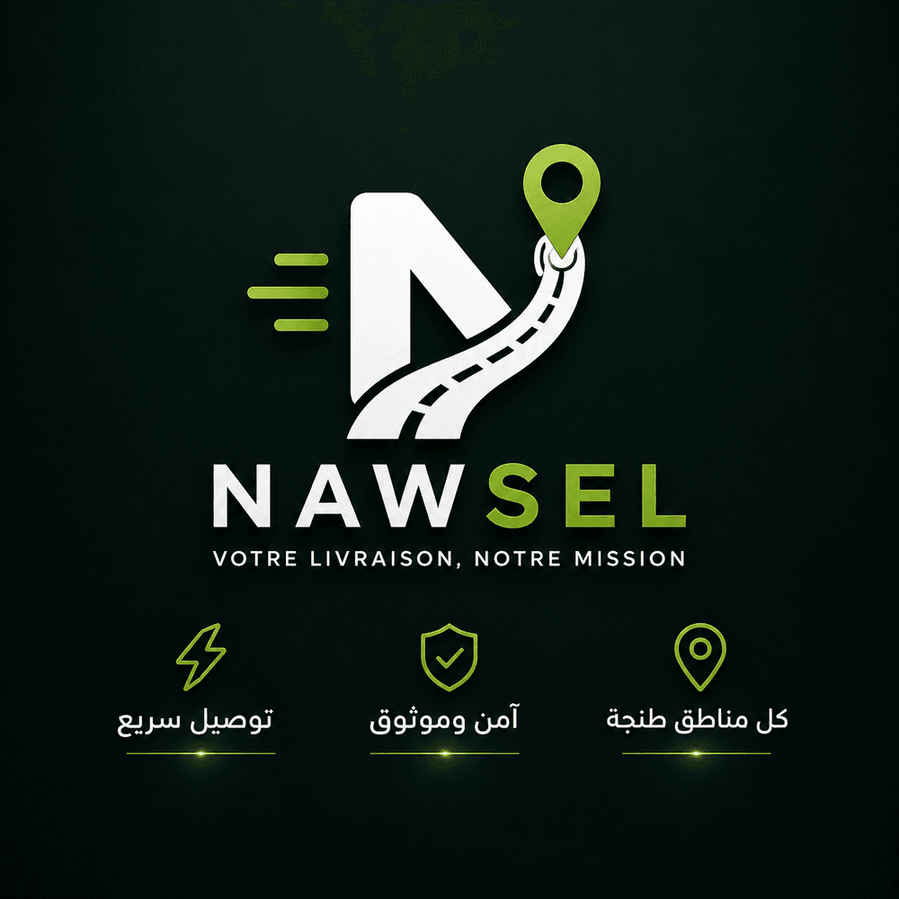 Identité de marque NAWSEL : logo et signature « Votre livraison, notre mission »
