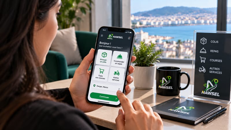 Suivi d'une livraison dans l'application NAWSEL, à Tanger