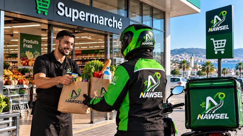 Courses d'un supermarché de Tanger remises à un livreur NAWSEL
